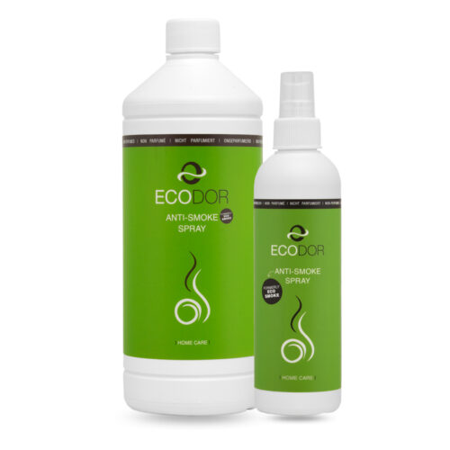 Afbeelding van een voordeelpak EcoSmoke, bestaande uit een 250 ml fles en een 1 liter navulverpakking.